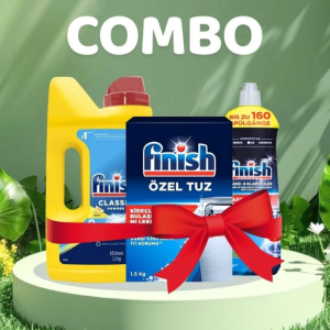 Combo Bột rửa bát 1,2kg + Muối 1,5kg + Nước làm bóng 800ml