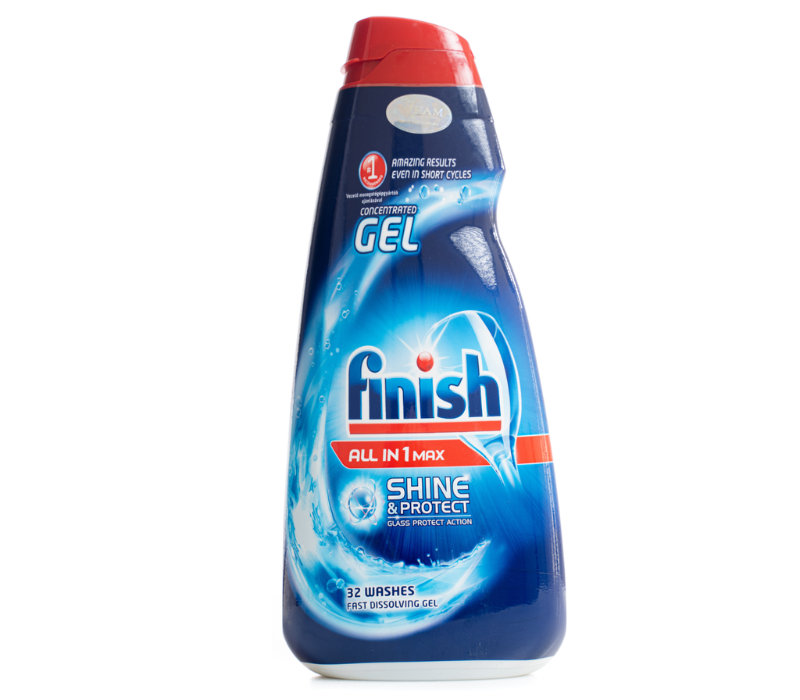 Combo Gel Rửa Bát Finish All In One Shine&Protect 650ml + Muối 1.5kg + Nước bóng 800ml