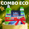 Combo Gel Rửa Bát Finish Eco 0% 900ml + Muối 1.2kg + Nước Làm Bóng Finish Eco 0% 400ml