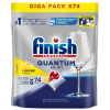 Combo Viên Rửa Bát Finish Quantum All in 1 74 Viên Hương Chanh + Muối 1.2kg + Nước bóng 800ml