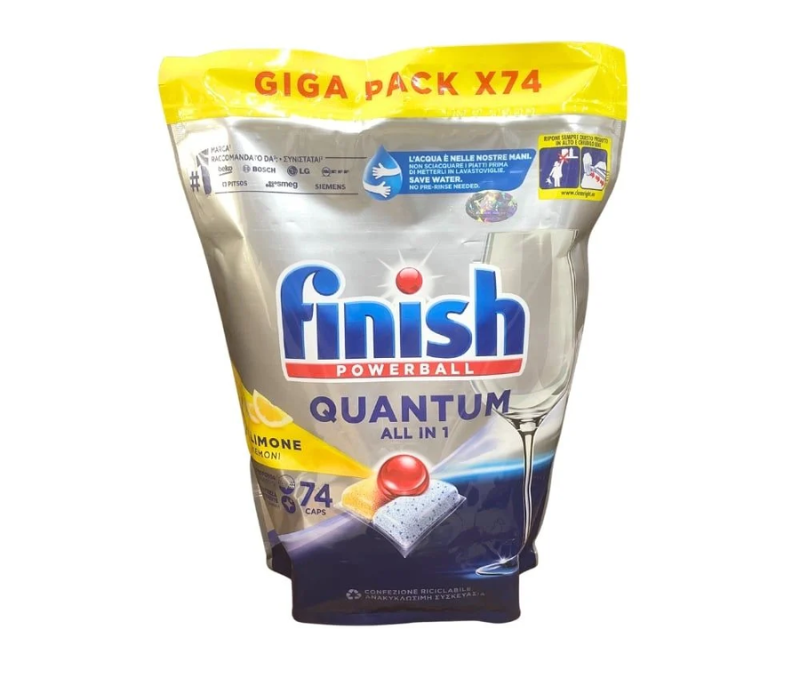Viên Rửa Bát Finish Quantum All in 1 74 Viên – Hương Chanh