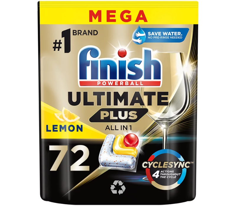 vien rua bat finish ultimate plus all in 1 72 vien huong chanh