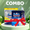 Combo Viên Rửa Bát Finish Quantum All in 1 74 Viên Hương Chanh + Muối 1.5kg + Nước bóng 400ml Hương Chanh